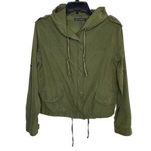 BRANDY MELVILLE Jacket Womens OS Olive Green Hooded Full-Zip One Size